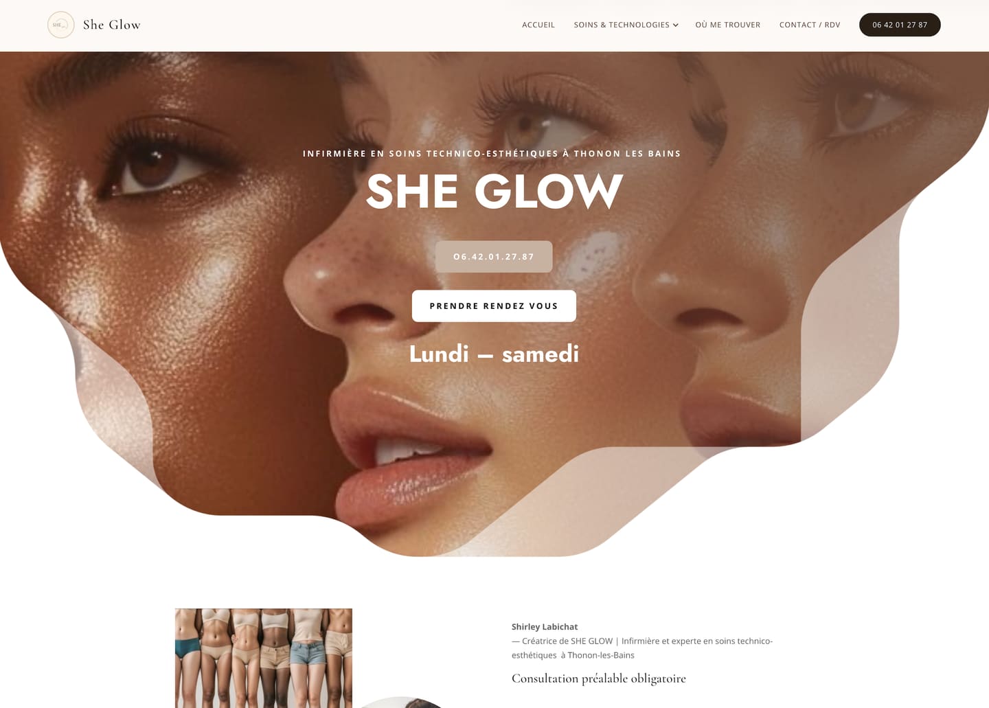 She Glow — vue desktop